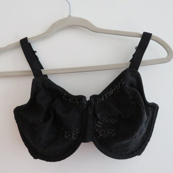 WACOAL Halo Lace Moulded Bra in Black Floral - Size 32G - Picture 2 of 12